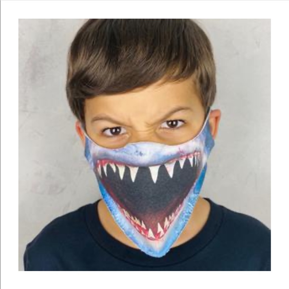 Shark face mask for fun & Halloween kids/adults